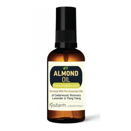 ALMOND OIL Enriched (Prunus amygdalus dulcis) ENRICHED with Cedar, Rosemary, lavender and Ylang Ylang